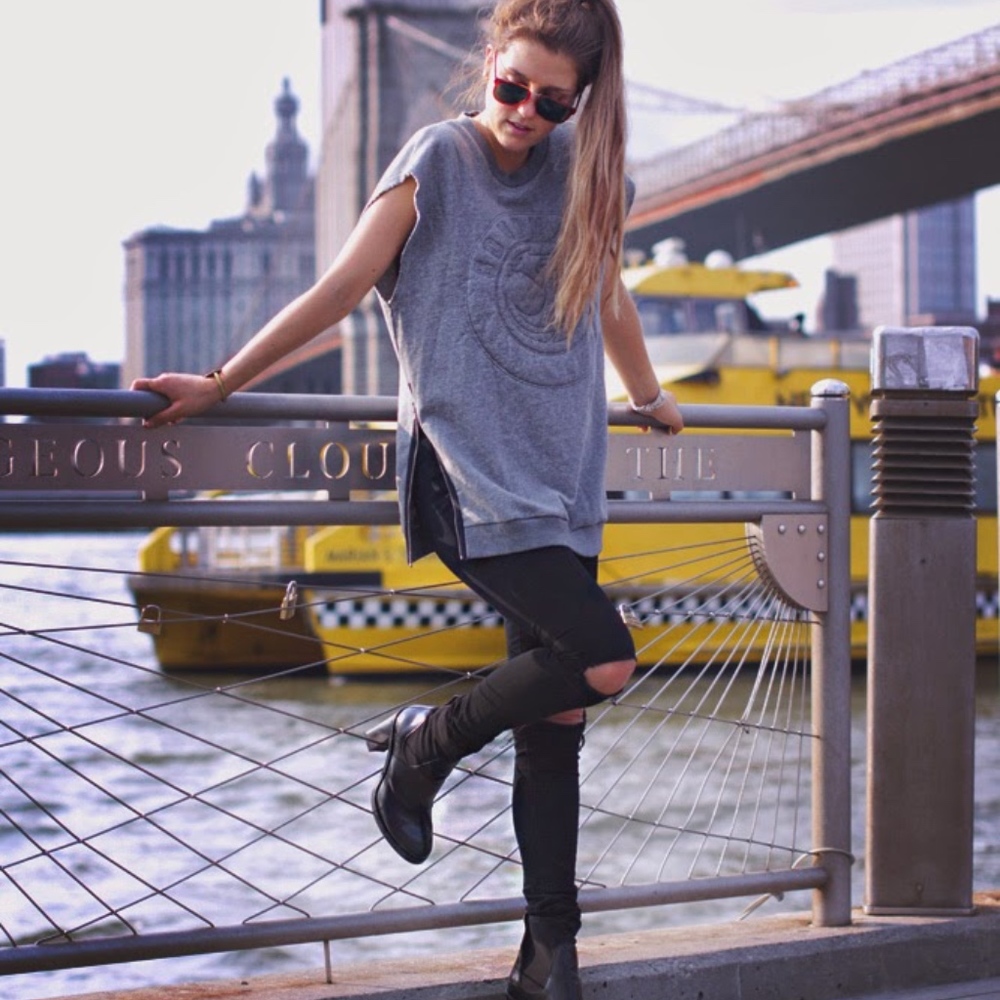 3.1 Phillip Lim Sleeveless Zip Sweatshirt Vest